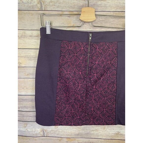 American Eagle NWT Womens 10 Pencil Skirt Purple Pink Panel Style Stretchy Zip - Picture 6 of 8